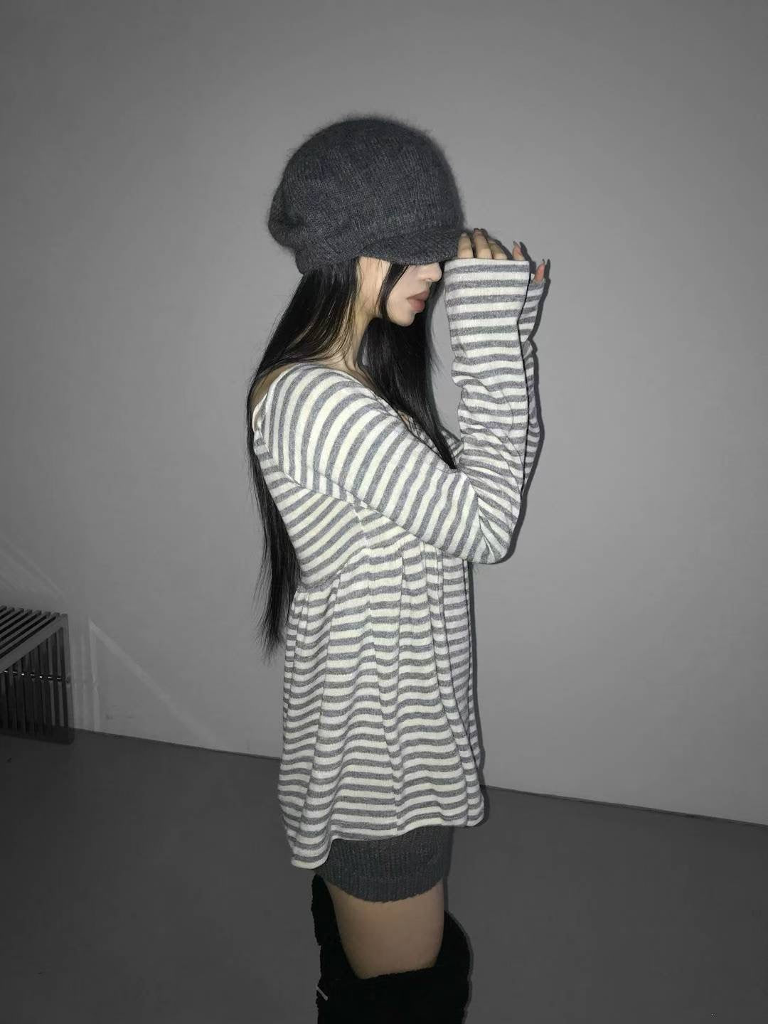 橫間條紋蝴蝶結Top 三色入