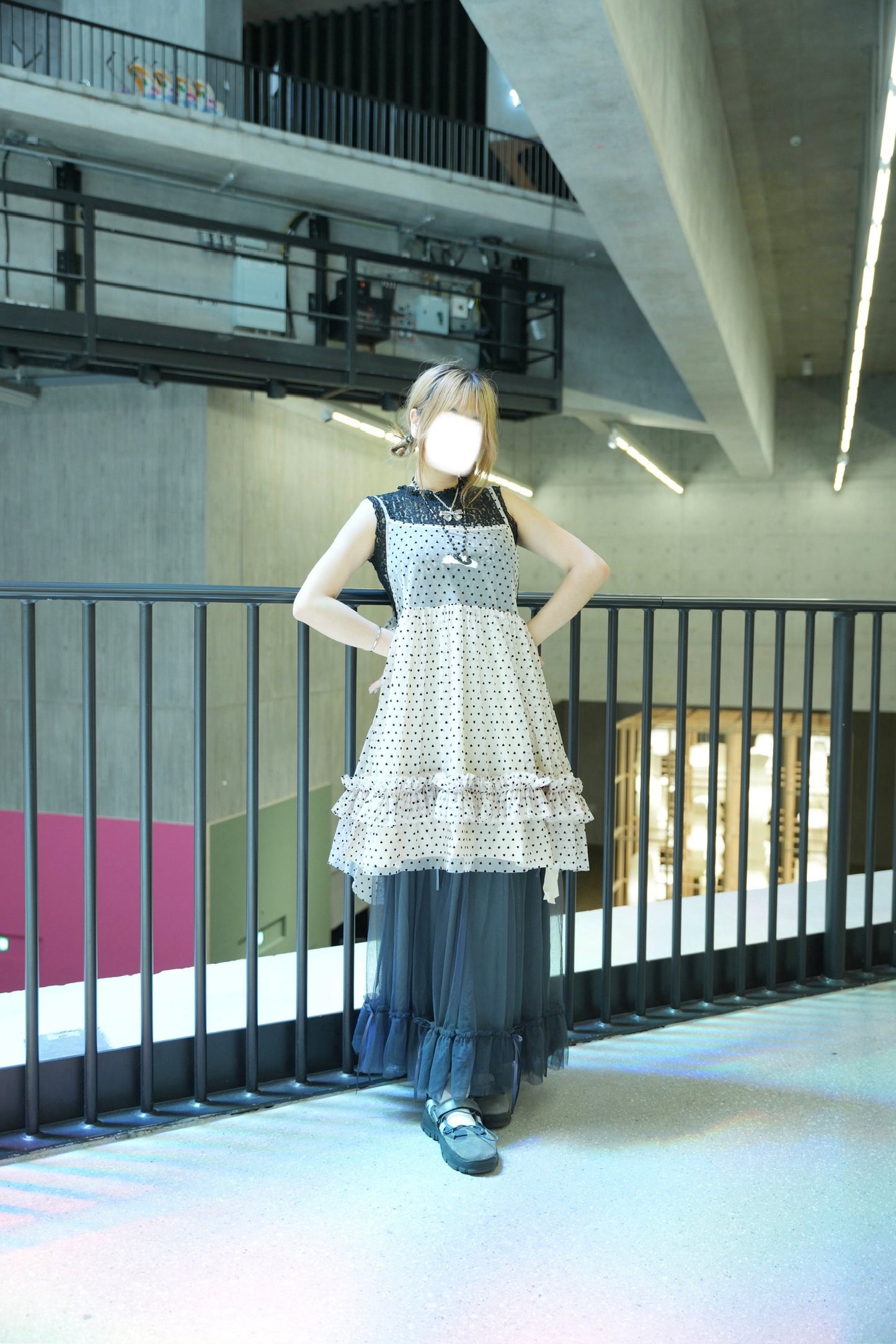 愛心網紗ruffle OPS 四色入