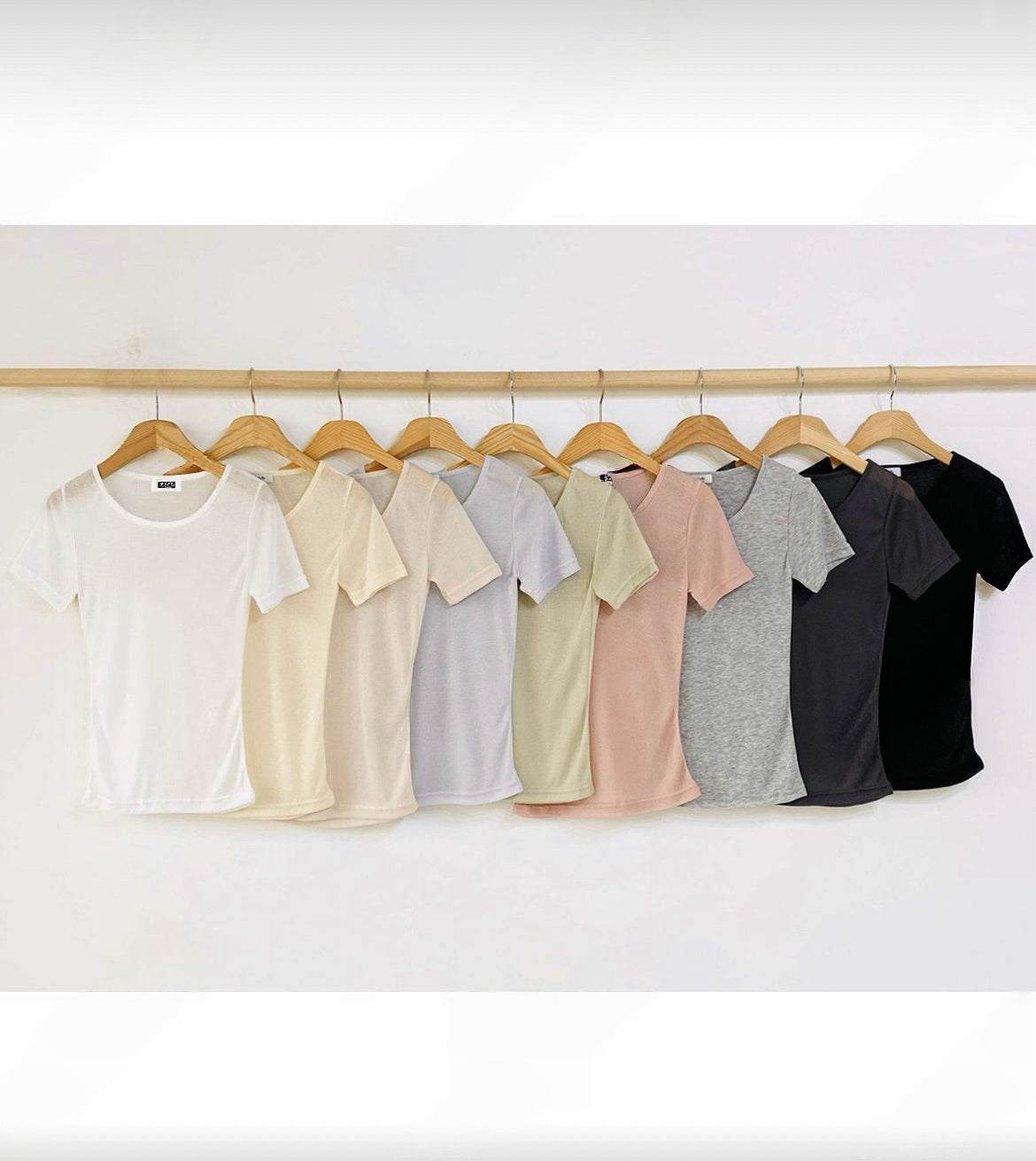 4月限定韓貨預訂95折ᢉ𐭩  See Through Tee 九色入