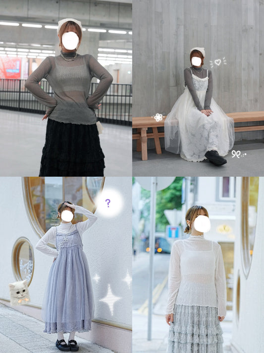 超舒服!雪花透膚TOP 四色入