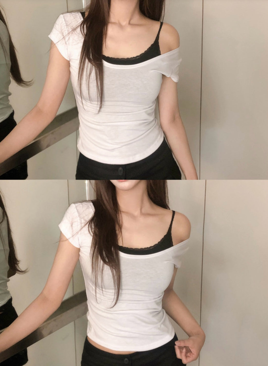 4月限定韓貨預訂95折ᢉ𐭩  U領貼身Crop Top 六色入