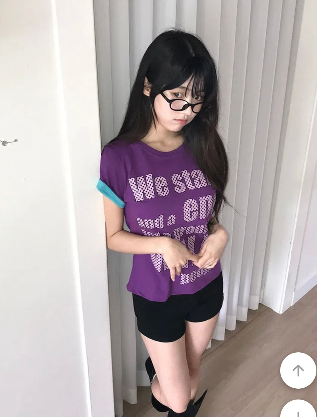 撞色滾邊英文印花短T 五色入