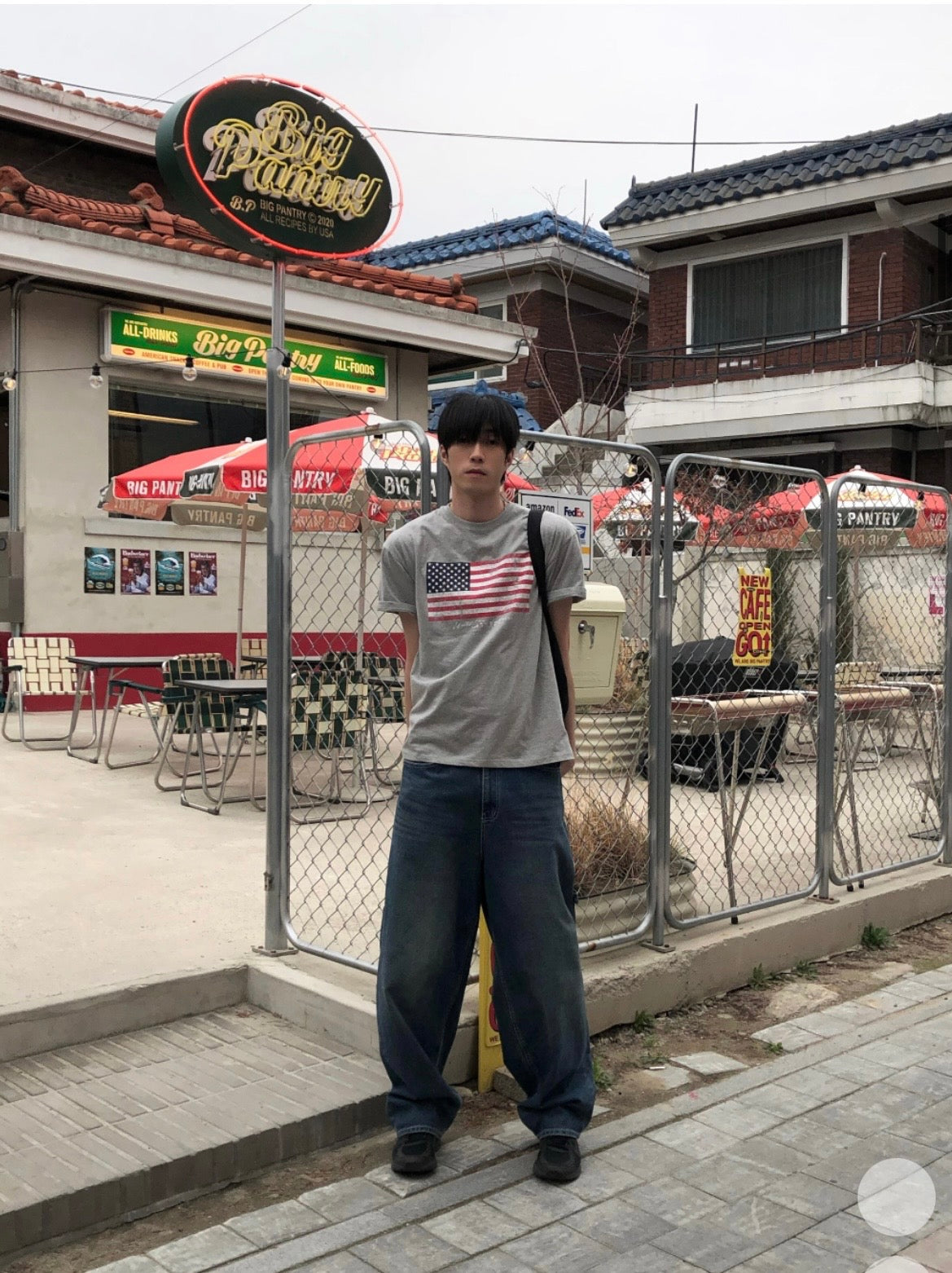 【1+1】美國國旗oversize Tee 三色入