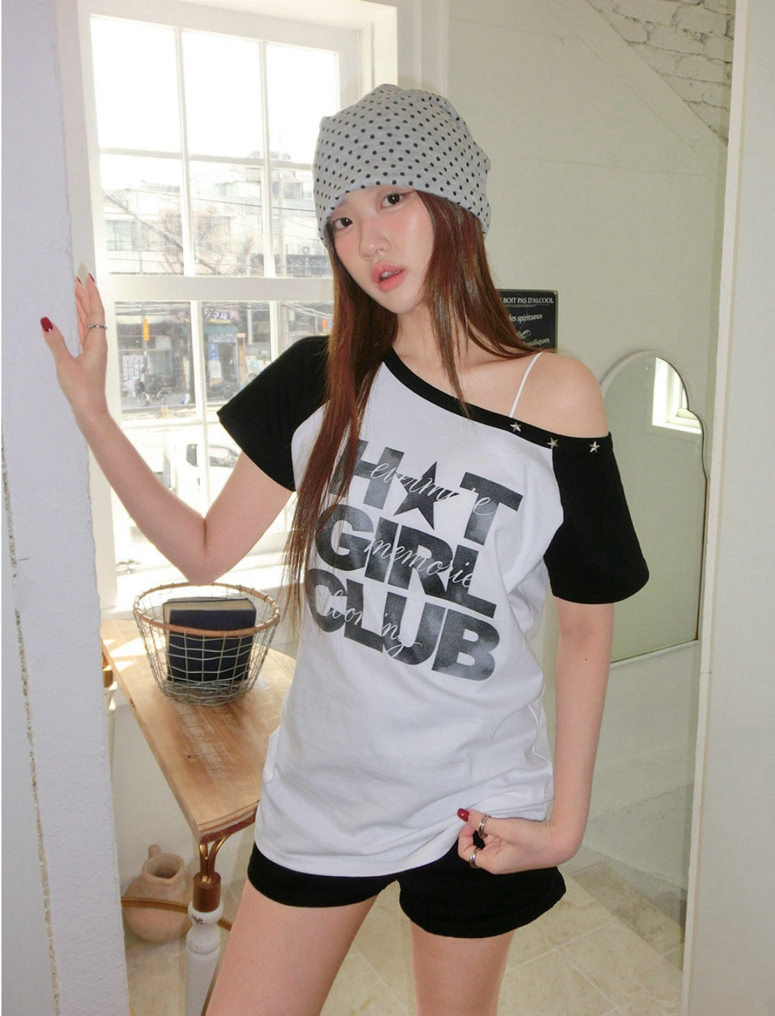 HotGirlClub斜膊上衣￼三色入