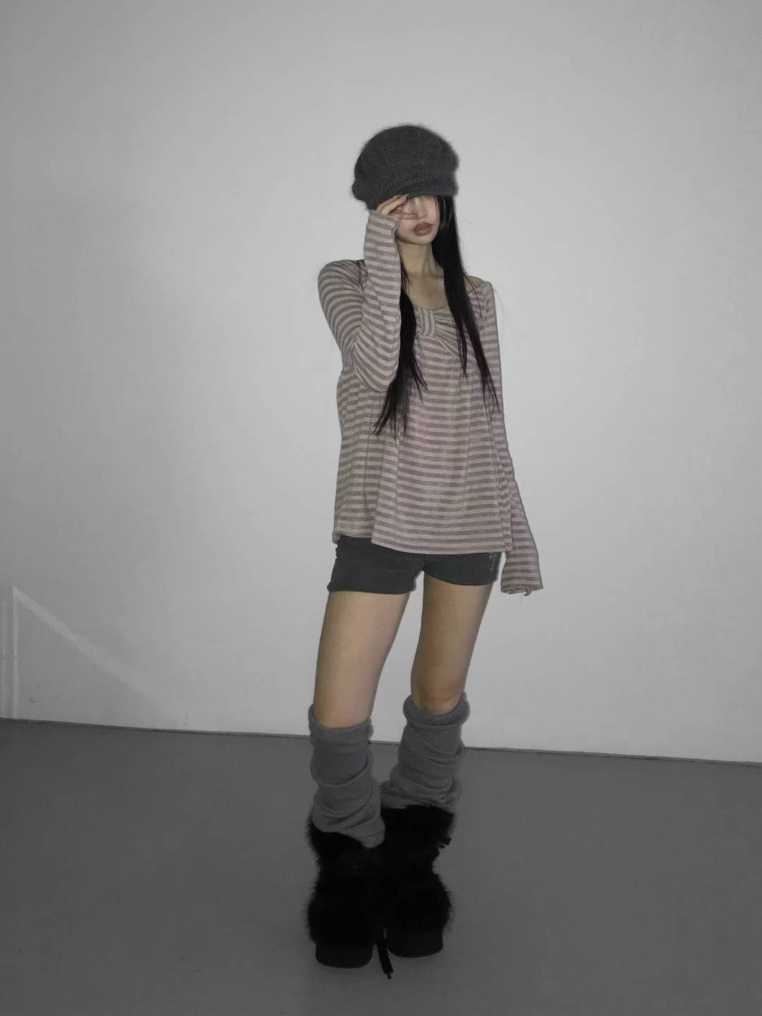 橫間條紋蝴蝶結Top 三色入
