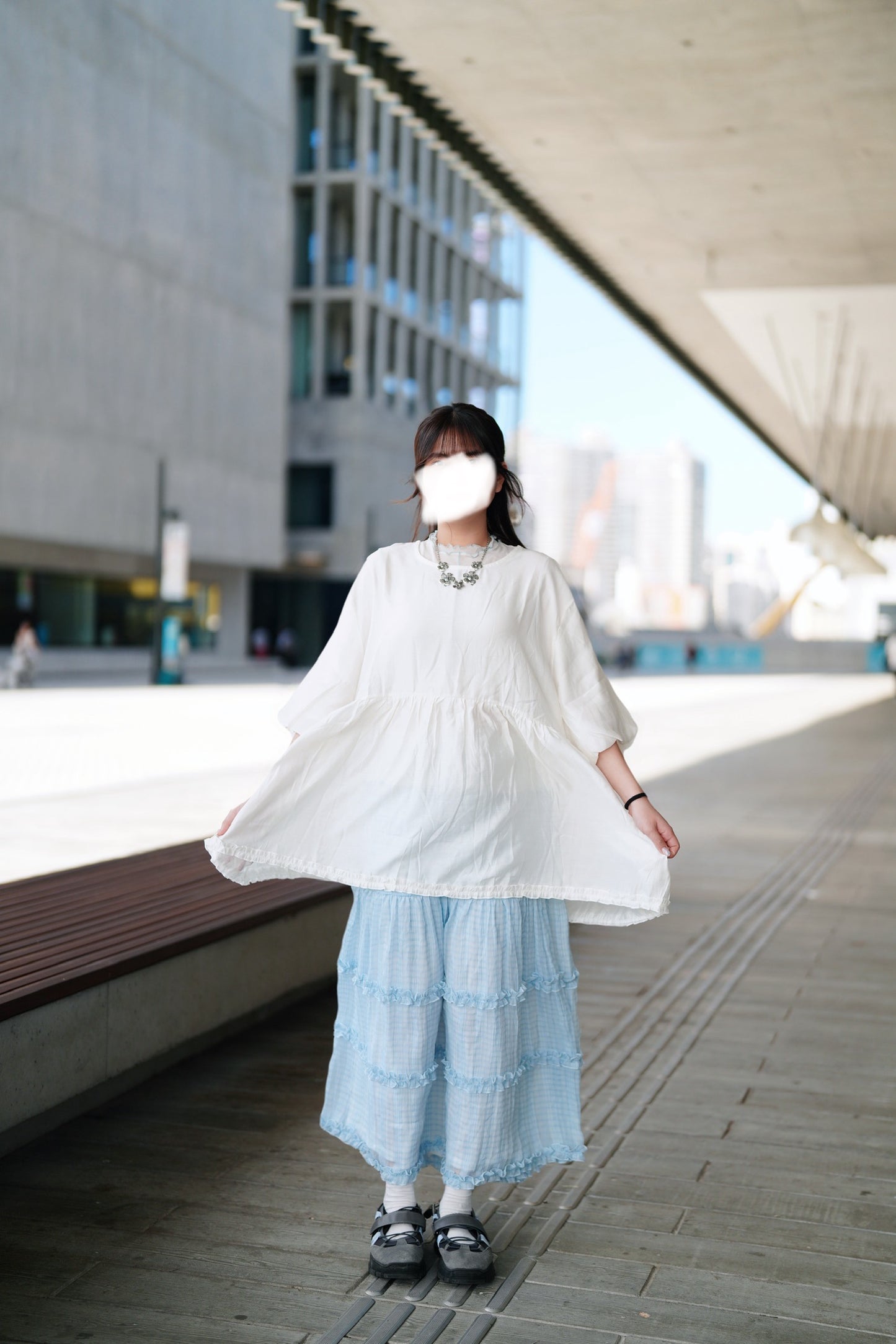 泡泡ruffle top