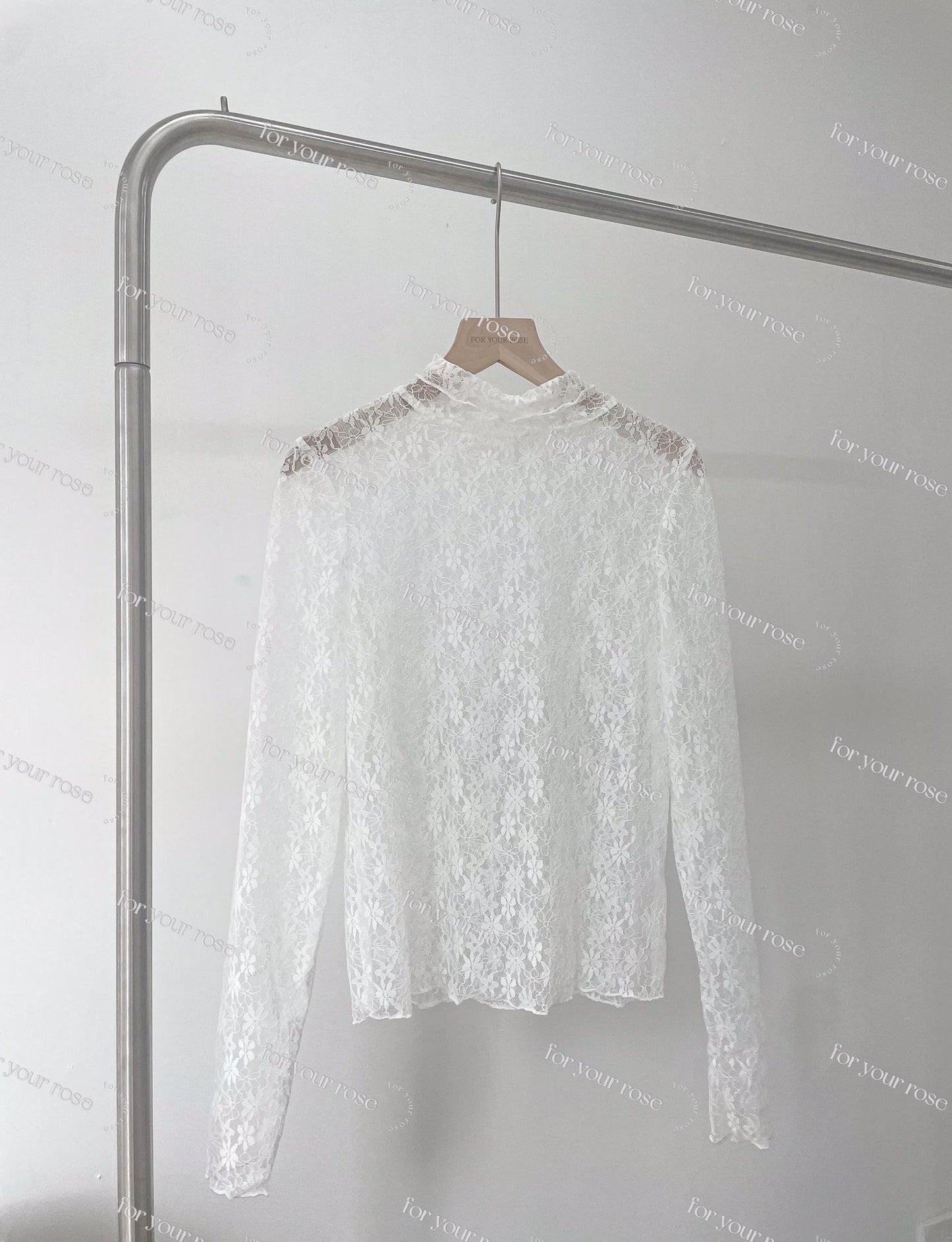 透膚花花ruffle長袖top