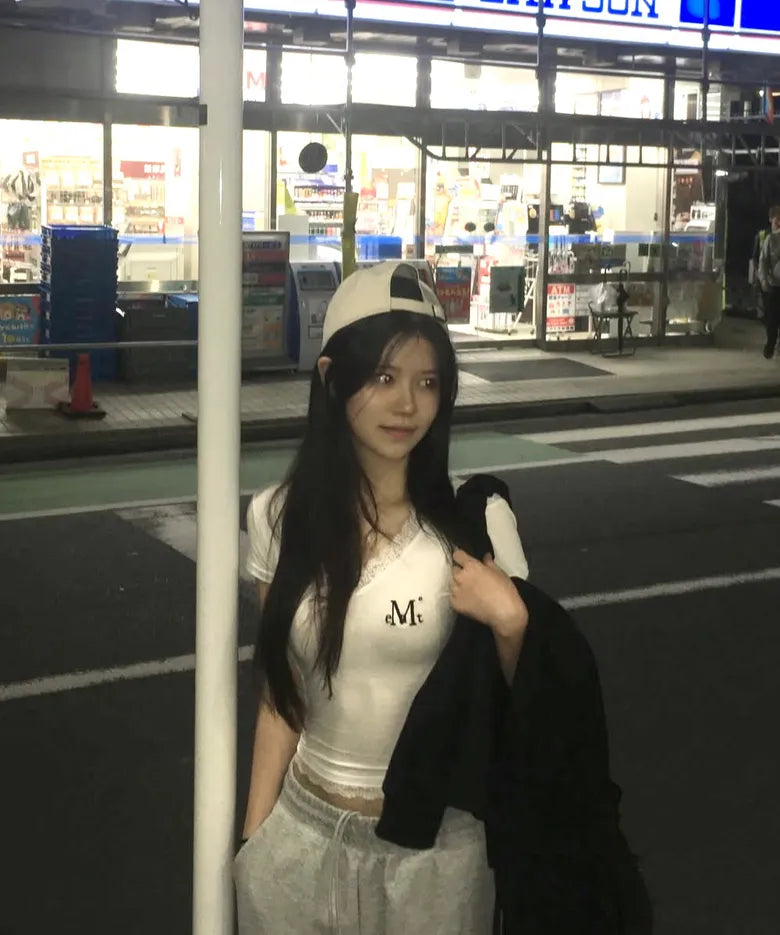 MUCENT Lace貼身短袖Top 三色入