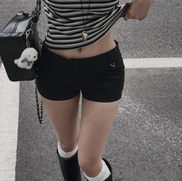 鐵環低腰短褲 四色入