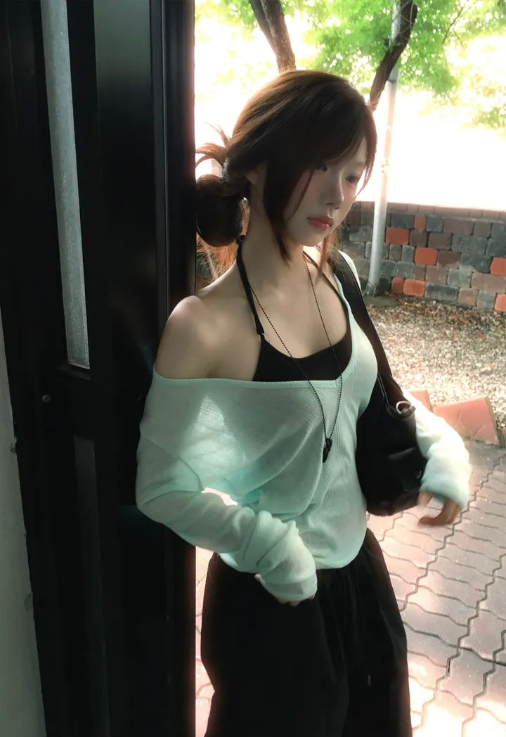 V領微透防曬罩衫 八色入