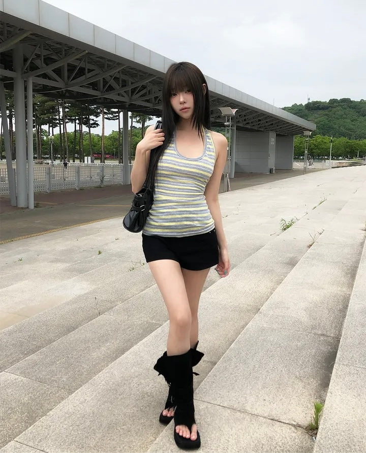 間條掛膊背心 兩色入