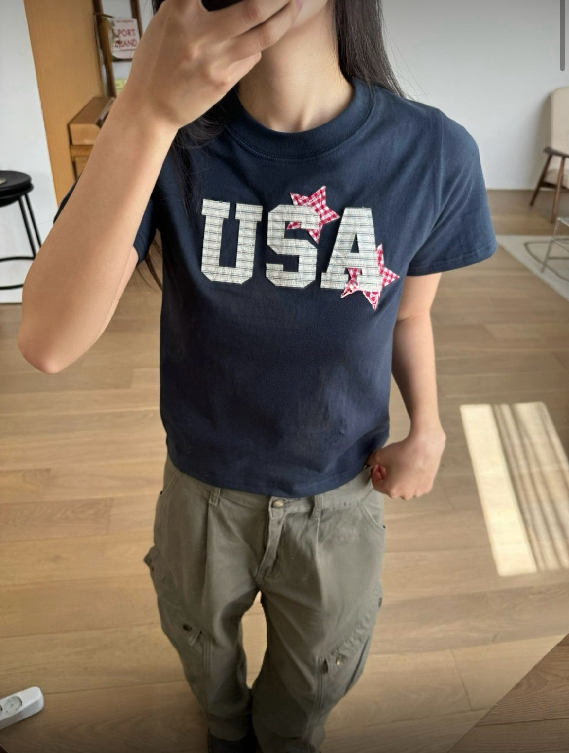 USA星星Crop Top 三色入