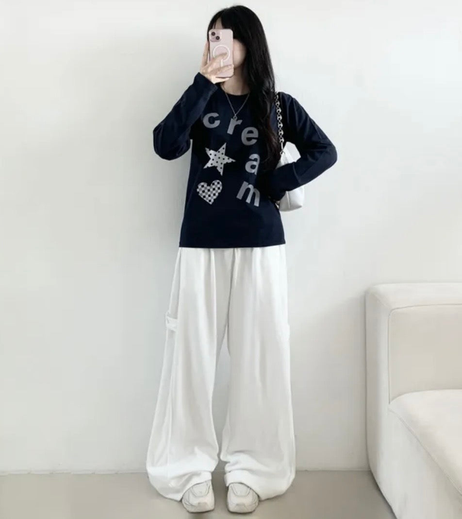 星星愛心印花長袖Top 六色入