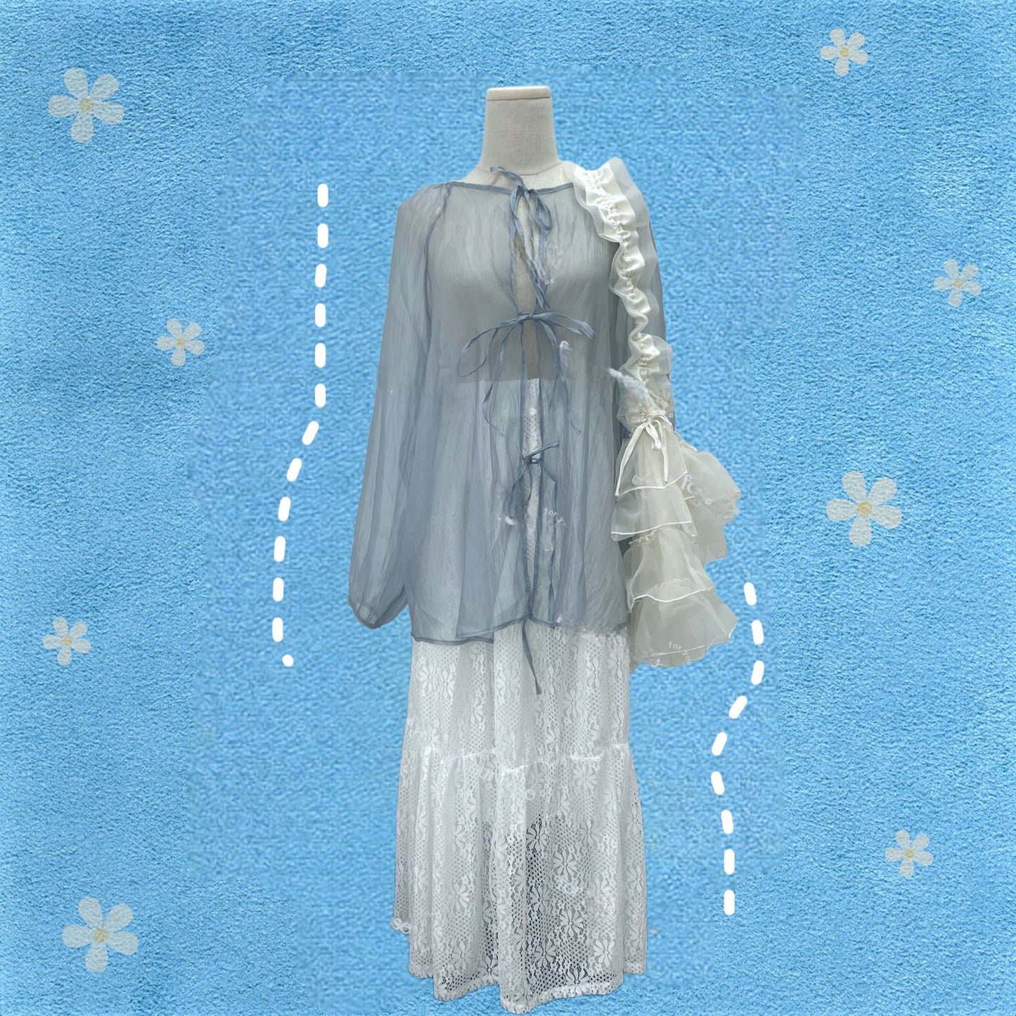 4色蛋糕ruffle 紗紗袋 L size