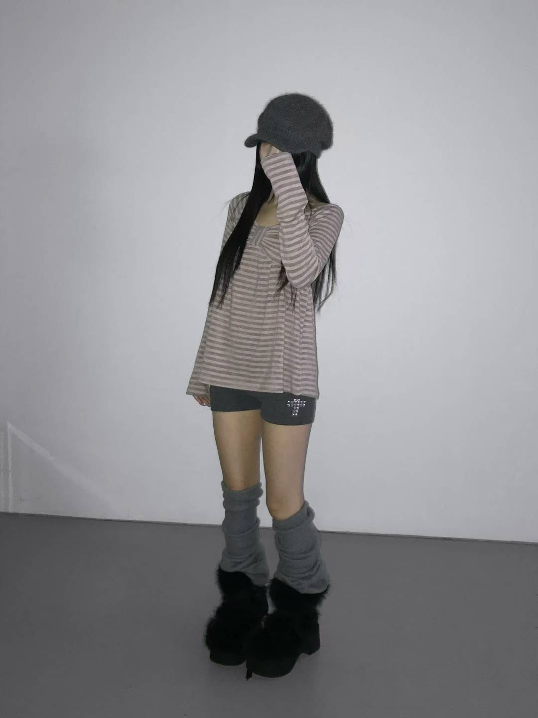 橫間條紋蝴蝶結Top 三色入