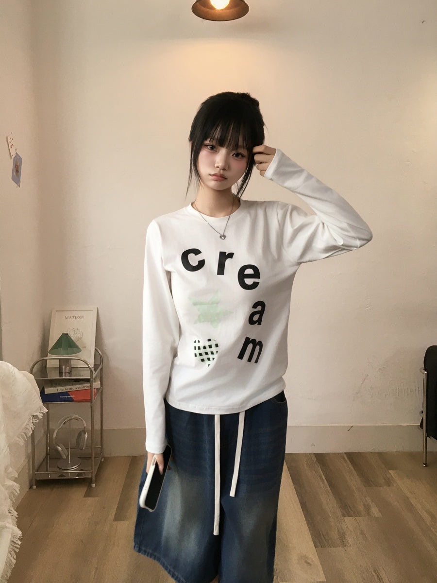 星星愛心印花長袖Top 六色入