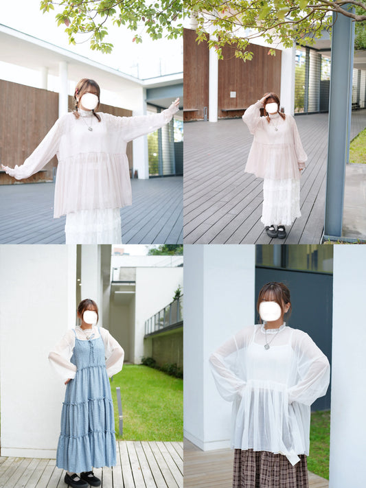 (店主自留)透透ruffle領超滑Top 四色入￼