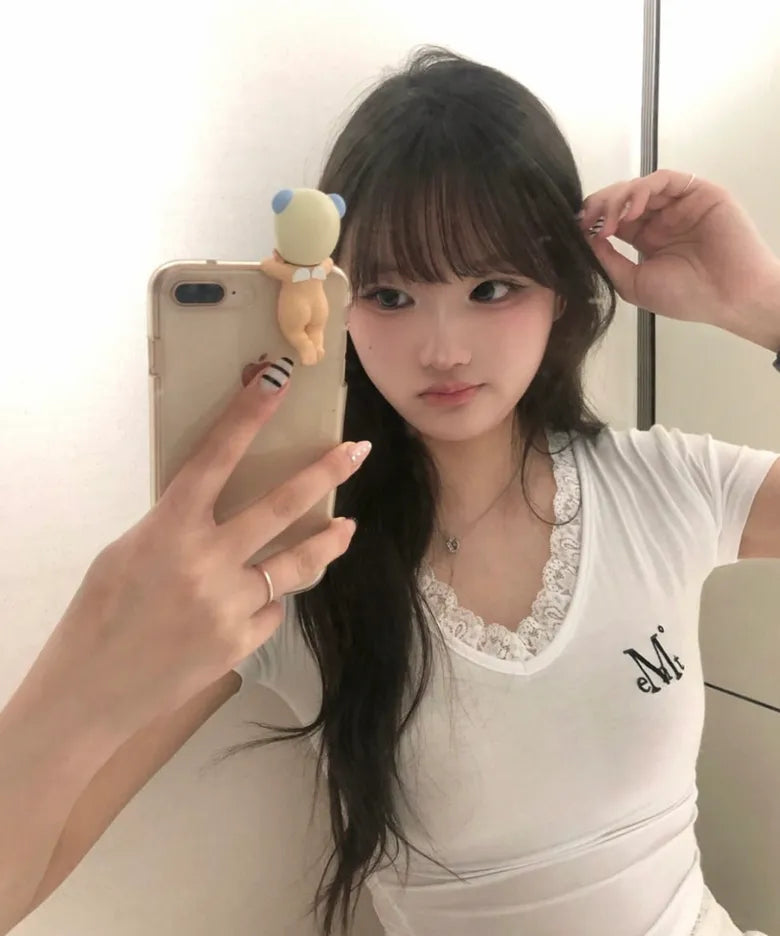 MUCENT Lace貼身短袖Top 三色入
