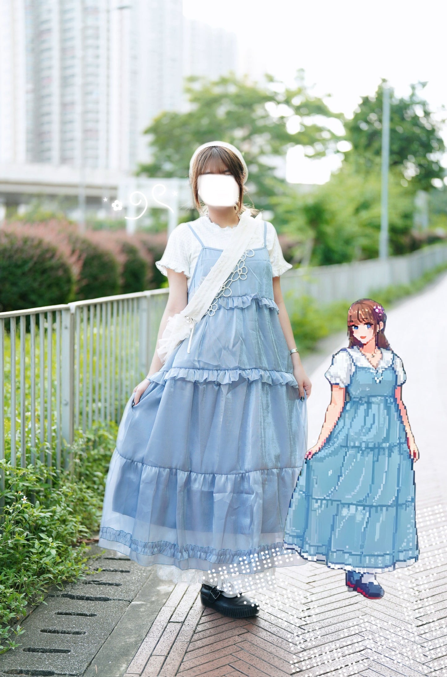 Bling bling珠光花邊ops 四色入