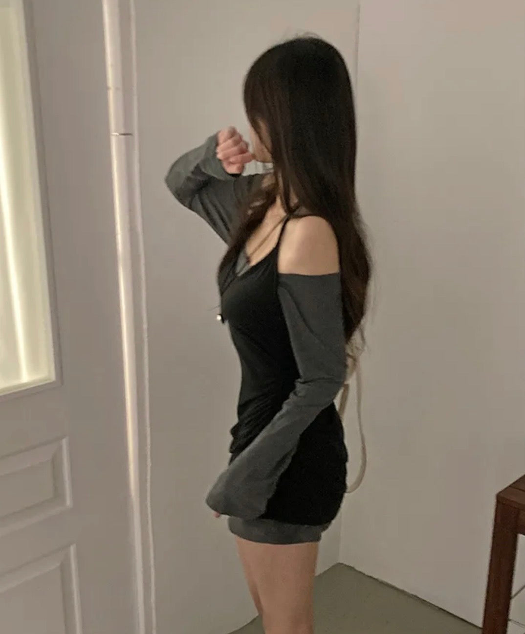掛脖兩件連身裙 兩色入
