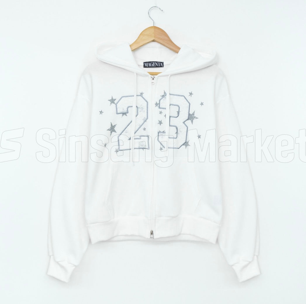 Lace Embroidered Zip-Up Shirt