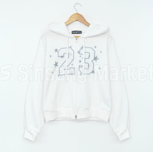 Lace Embroidered Zip-Up Shirt
