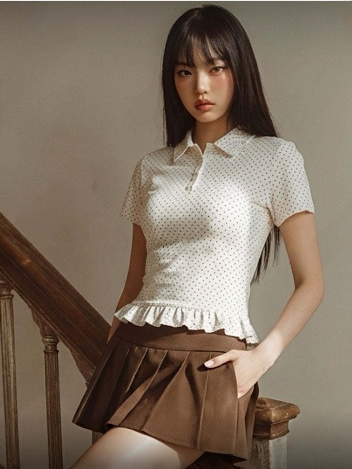 波點Polo上衣