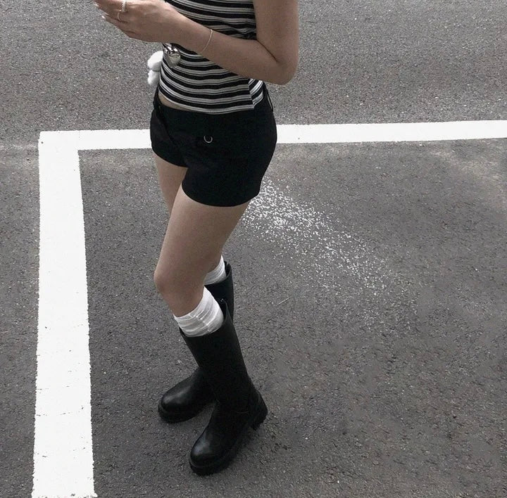 鐵環低腰短褲 四色入