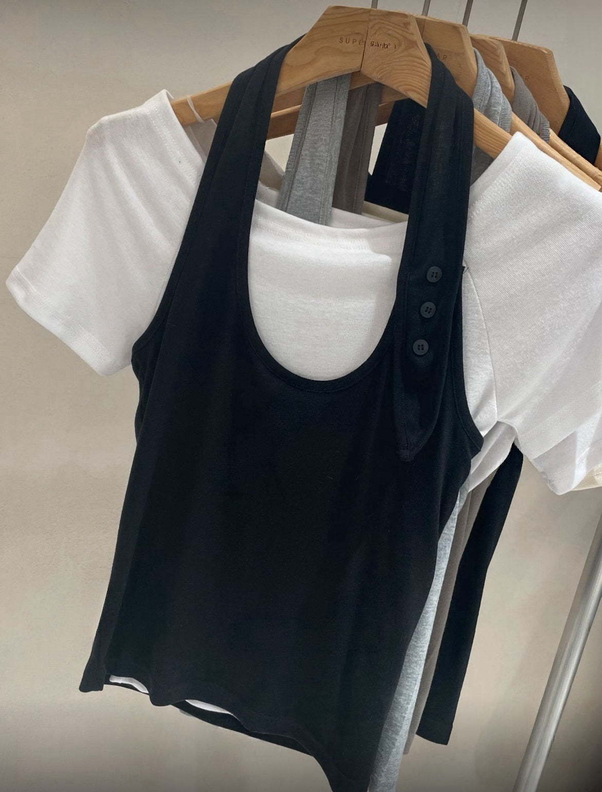 鈕扣掛頸兩件Set 五色入