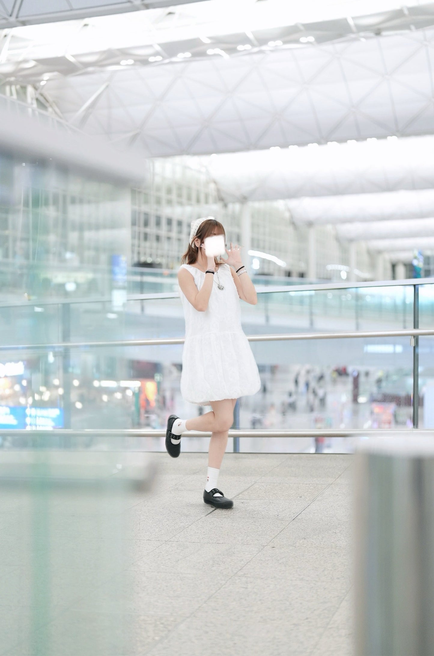 立體花朵背心泡泡裙