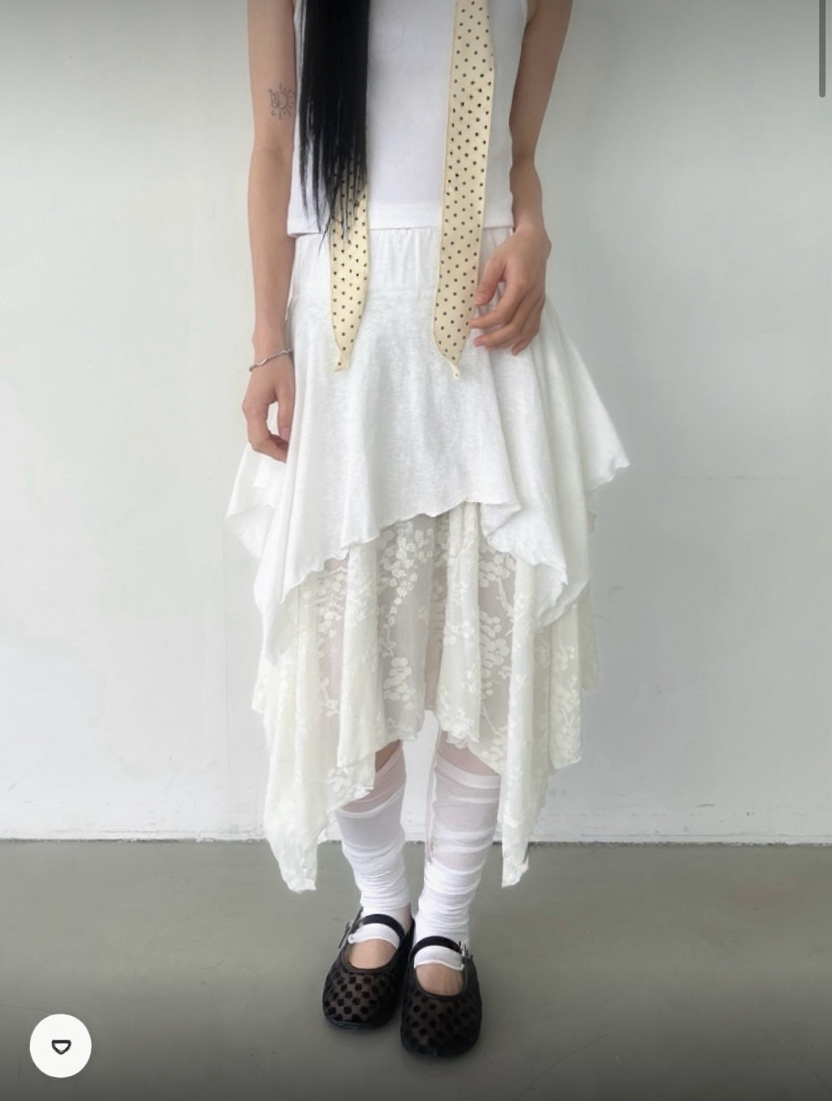 Lace不規則layer半身裙 兩色入