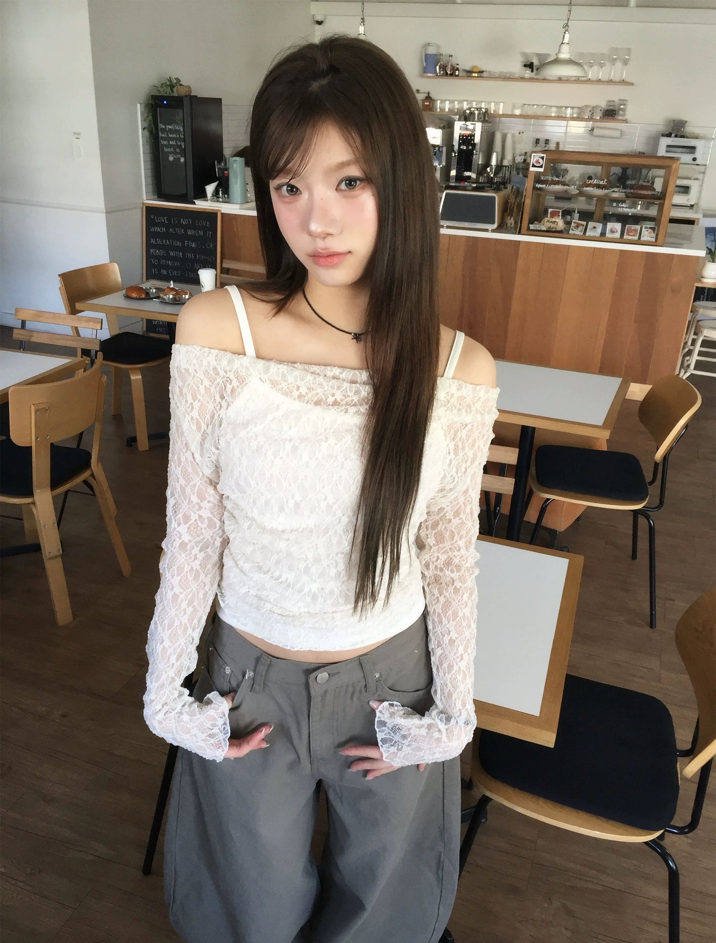 3月韓貨預訂95折☆ Lace Top Set三色入